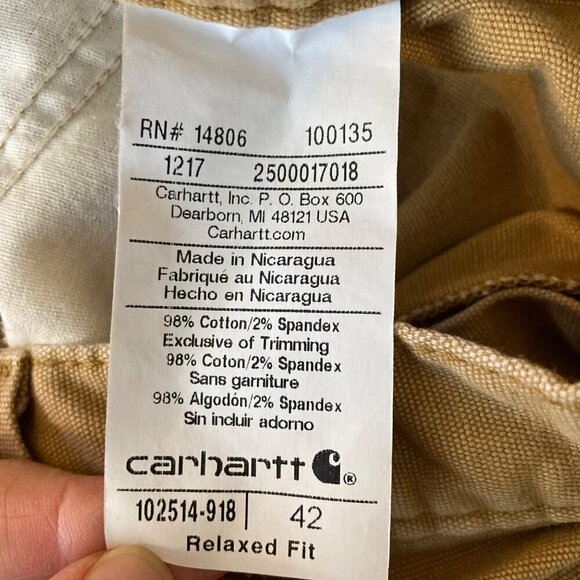 Mens Carhartt Cargo 10" Shorts Relaxed Fit Rust 42 - Picture 5 of 5